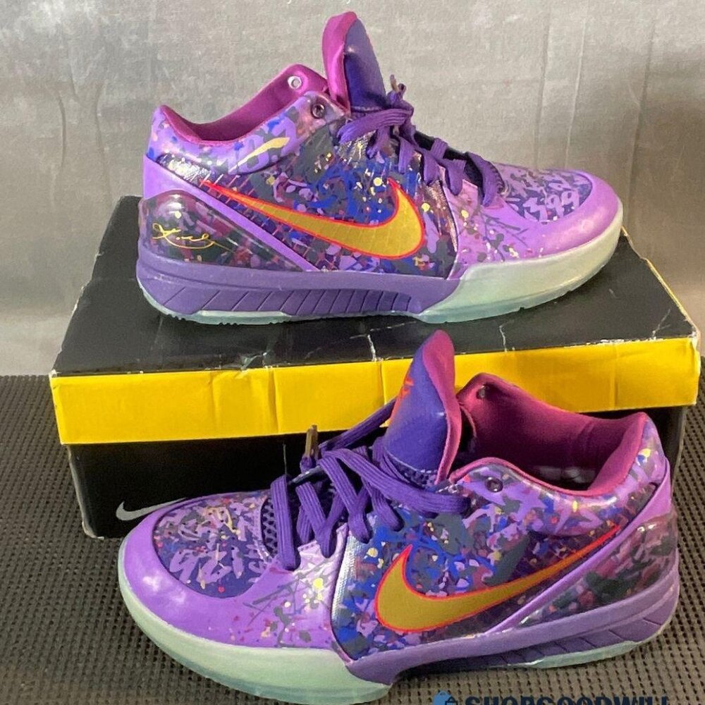 Size 9 - Nike Zoom Kobe 4 Prelude Purple Basketball Athletic Shoes NIB